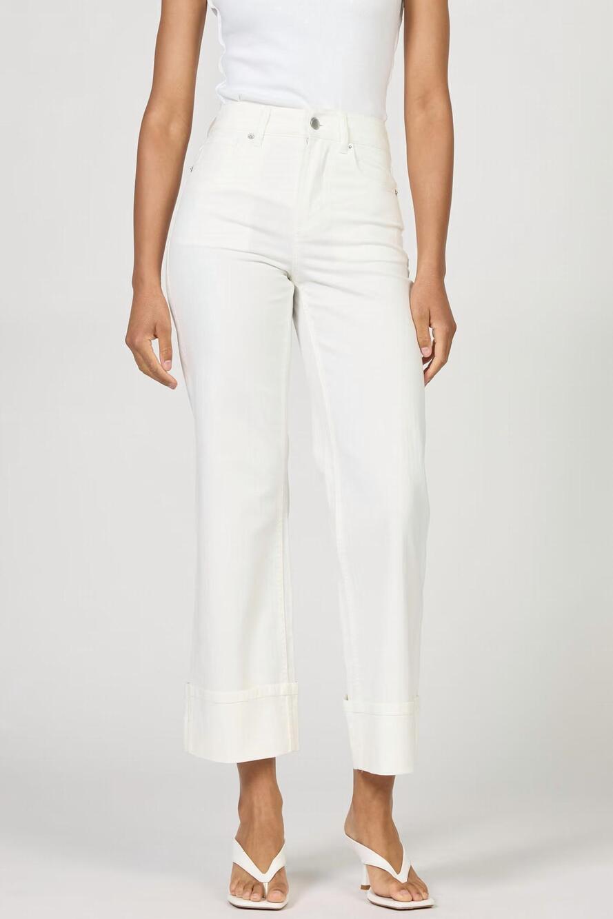 NEW DEAR JOHN DENIM holly cuffed denim jeans in egret